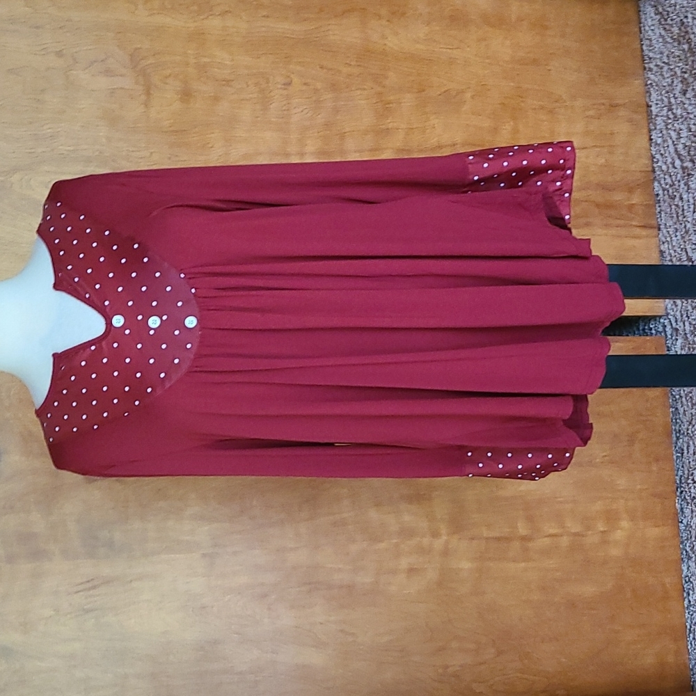 Berry red flowy top